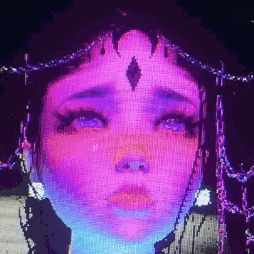 Purple neon anime-inspired portrait